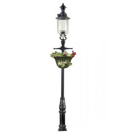 Victorian Black Antique Cast Iron Street Lamp Post Round For Villa / Park