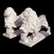 White Garden Cast Iron Decor Carved Stone Pair Animals Lion Polished Finishing