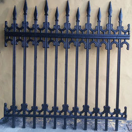 Antique Decorative Iron Fence / Pedestrian Safety Barrier Custom Metal Fence