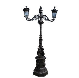 Outdoor Decorative Antique Cast Iron Street Lamp Post Round Two Classical Light Pole