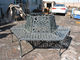 Black Wrought Iron Round Metal Tree Seat Cast Iron Patio Bench Painting Finishing